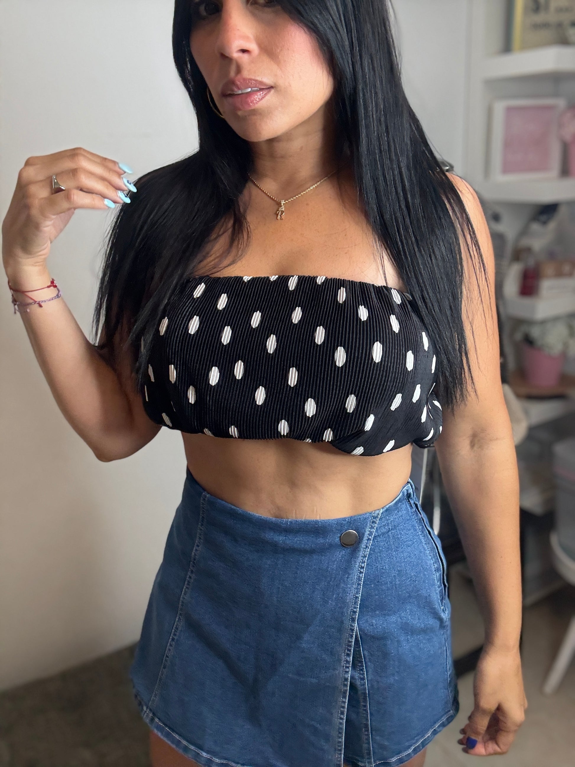 Dot crop top