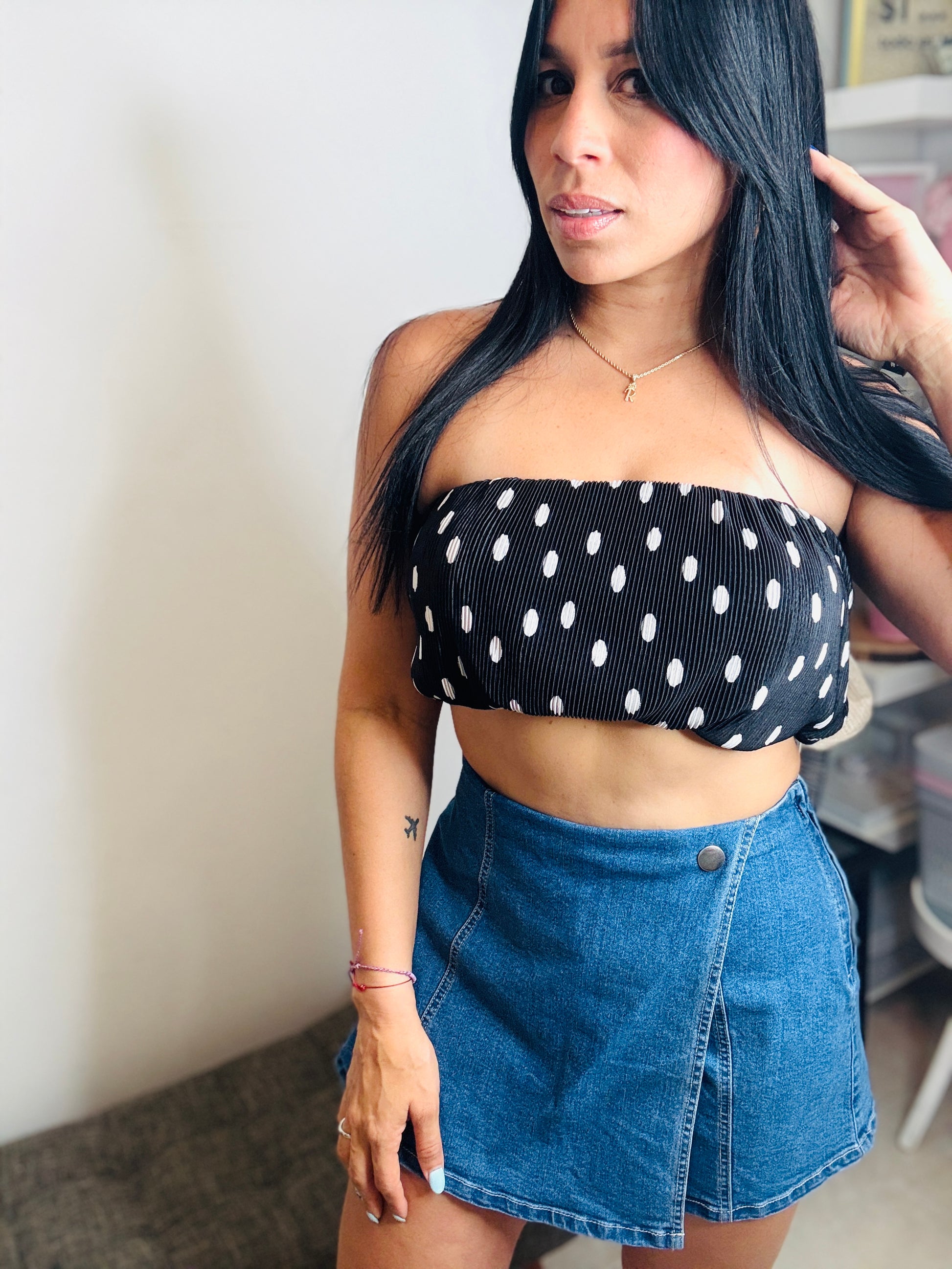 Dot crop top