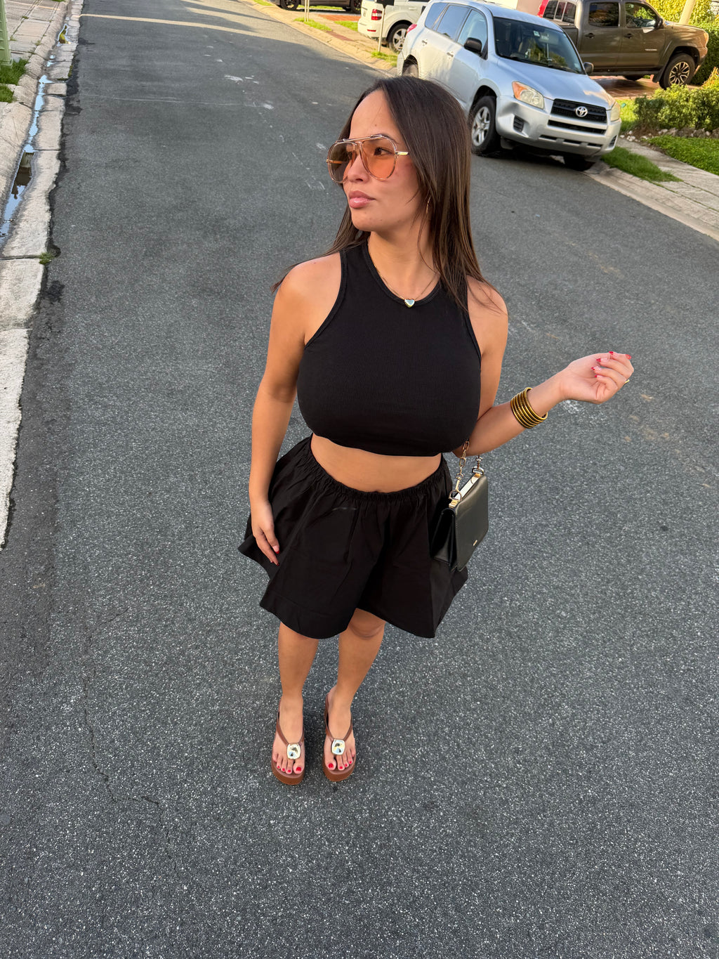 Set Black Sport Skirt