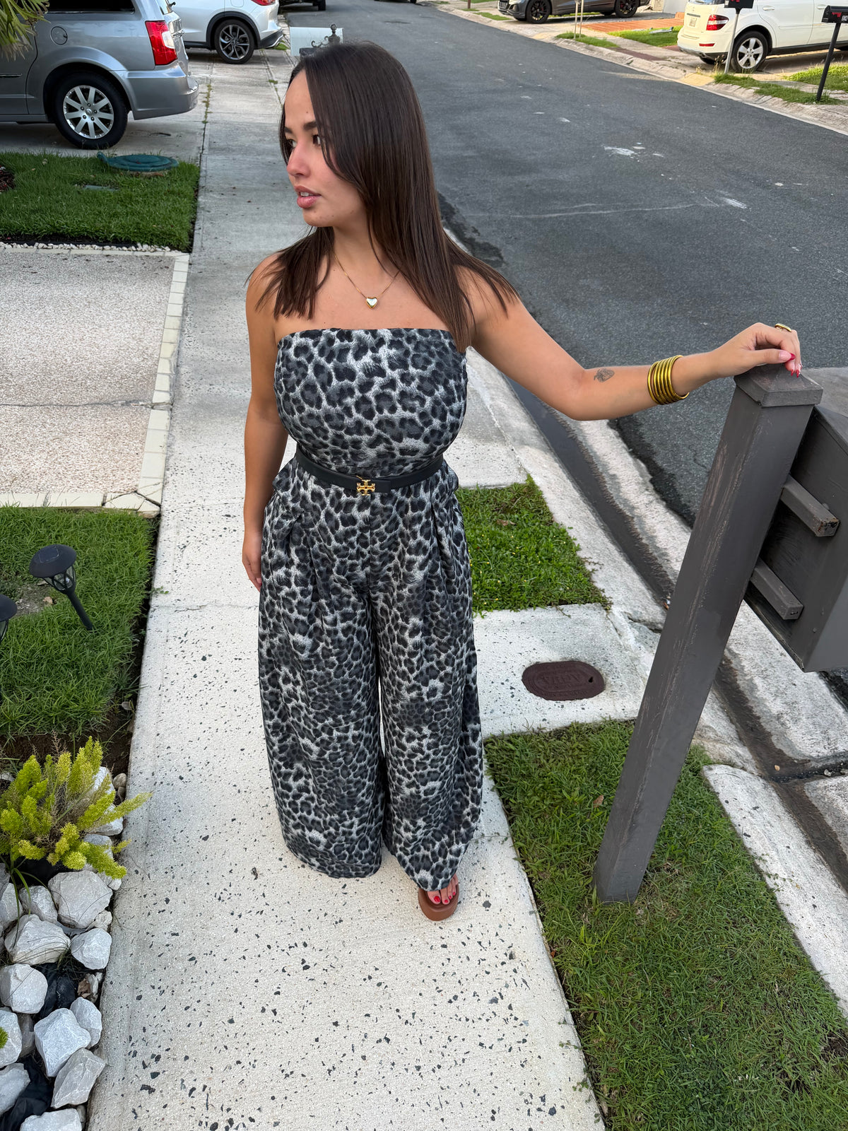 Jumpsuit Leopard Black